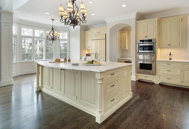 variety of laminate flooring options on display in showroom in Waverly, FL